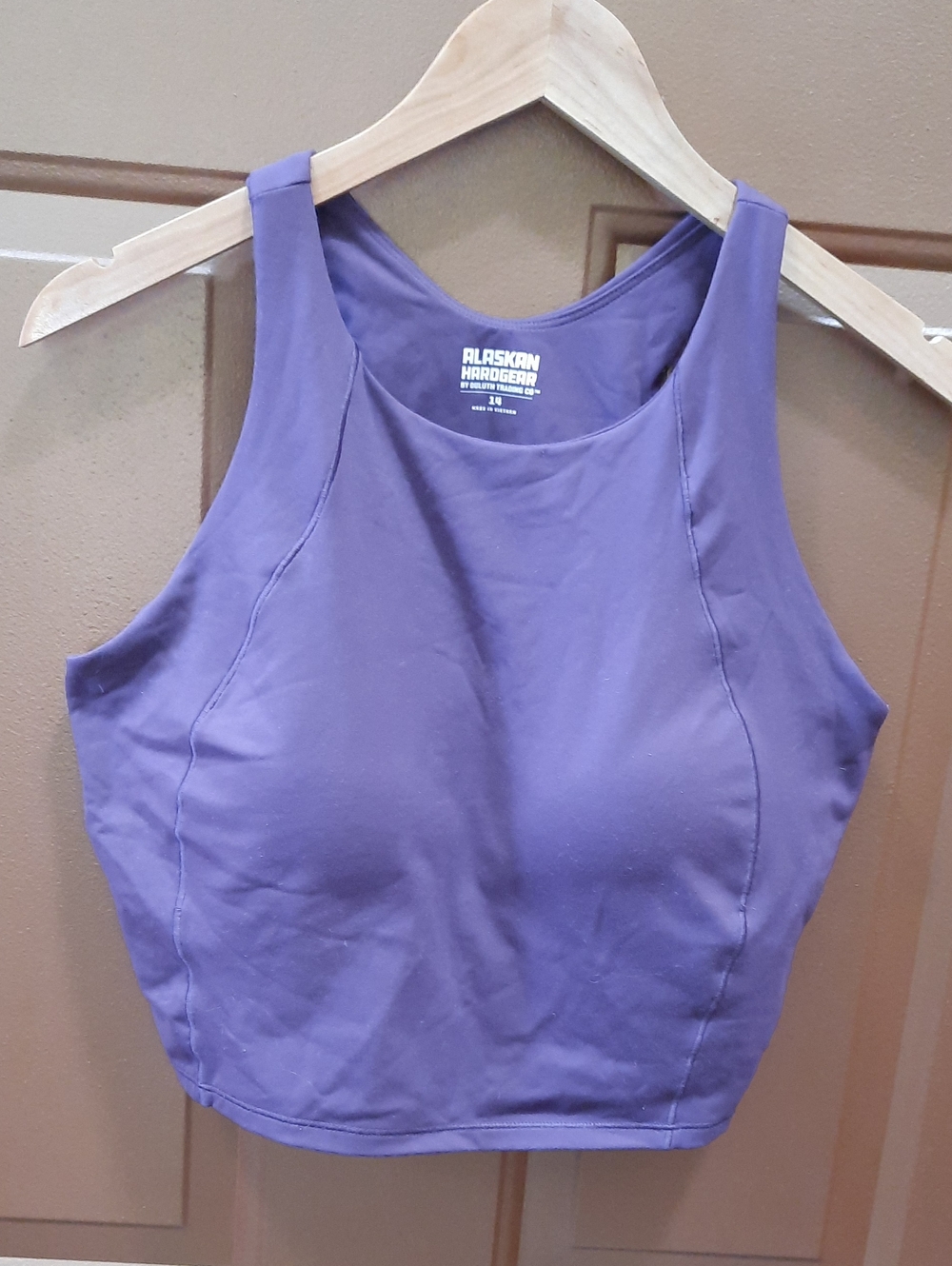 Purple High-Neck Crop Tank